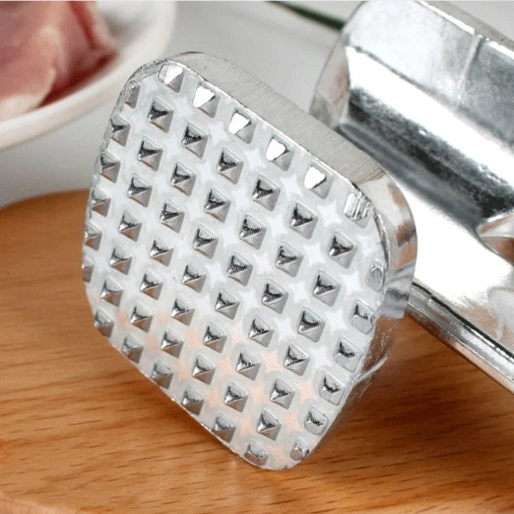 1pc Aluminum Alloy Meat Tenderizer Hammer - Stainless Steel Kitchen Tool with Diamond Pattern for Steak, Chicken, Pork & More |