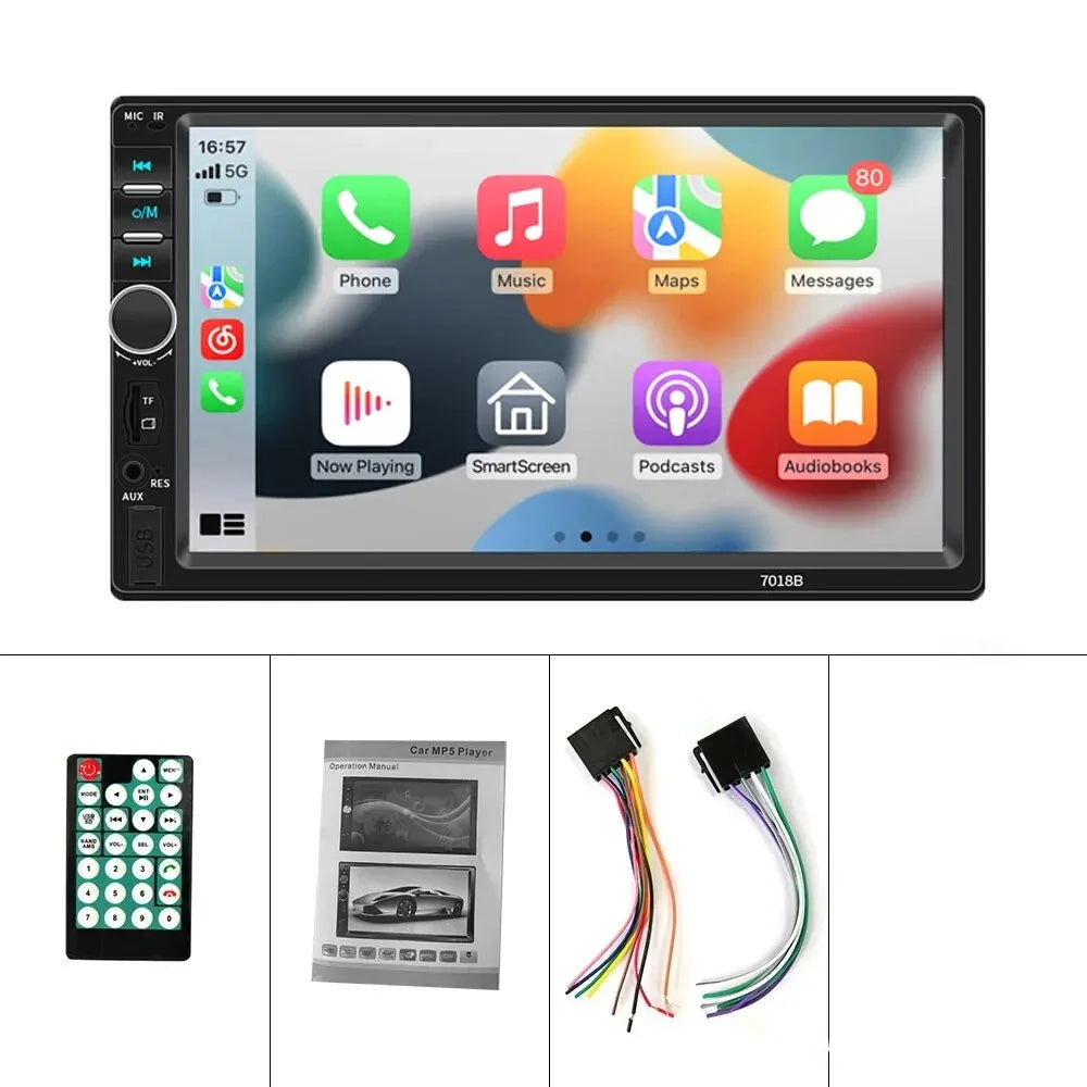 Acodo 2din Stereo 7inch Wired Carplay Radio Touch Screen Automotive Multimedia Bluetooth USB TF FM Radio Autoradio MP5 Player