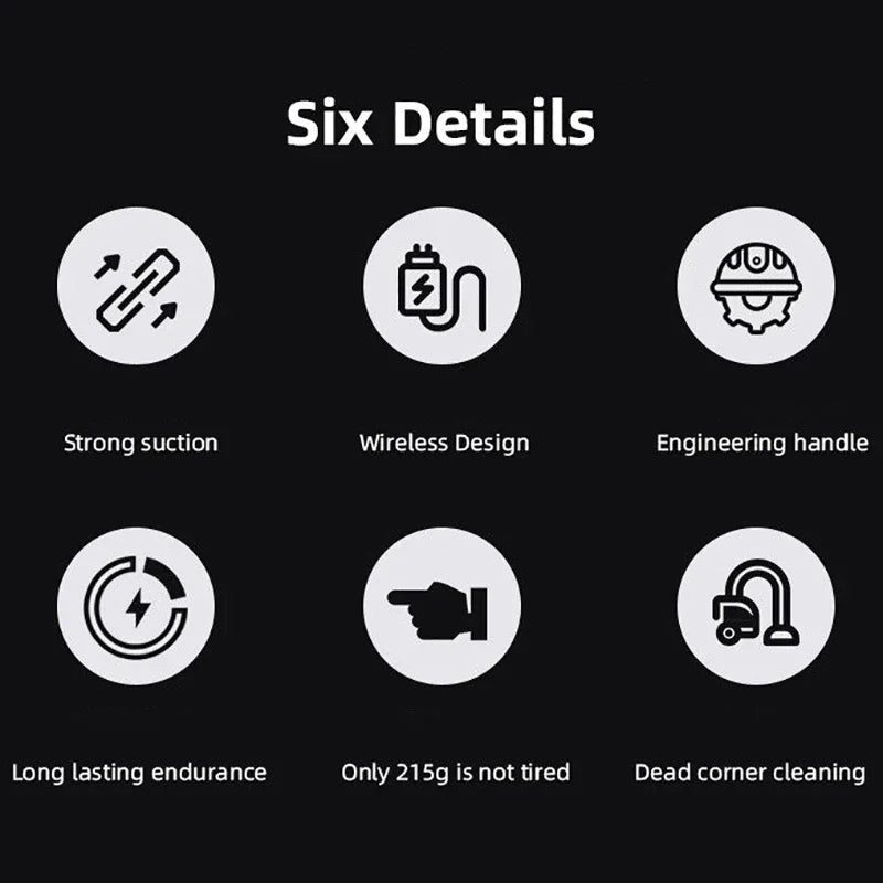 Powerful Wireless Portable Cleaning Machine Car Vacuum Cleaner Strong Suction Mini Handheld Vacuum Cleaner for Car and Home