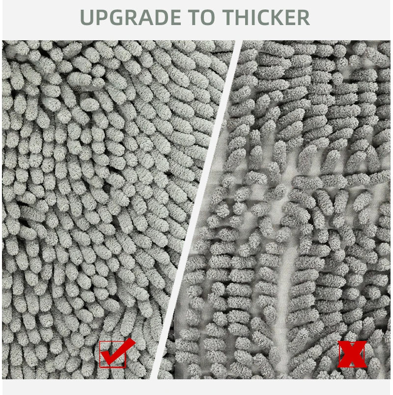 1pc 40*60cm Blue Soft and Absorbent Chenille Bath Rug - Non-Slip and Quick Dry Shower Carpet for Home Bathroom -Machine Washable