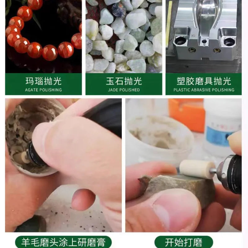 5/6PCS O.D 3-12mm Wool Felt Polishing Wheel Grinding Head Suitable for Dremel Drill Bit Rotation Tool 2.35mm Handle