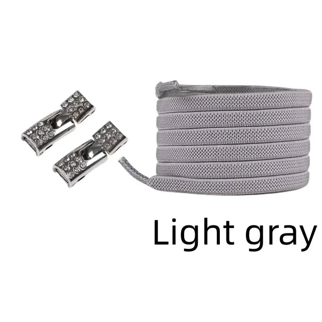 Elastic Laces Sneakers Diamond Cross Locks Shoelaces Without ties Kids Adult 8MM Width No Tie Shoe laces Rubber Bands Shoelace