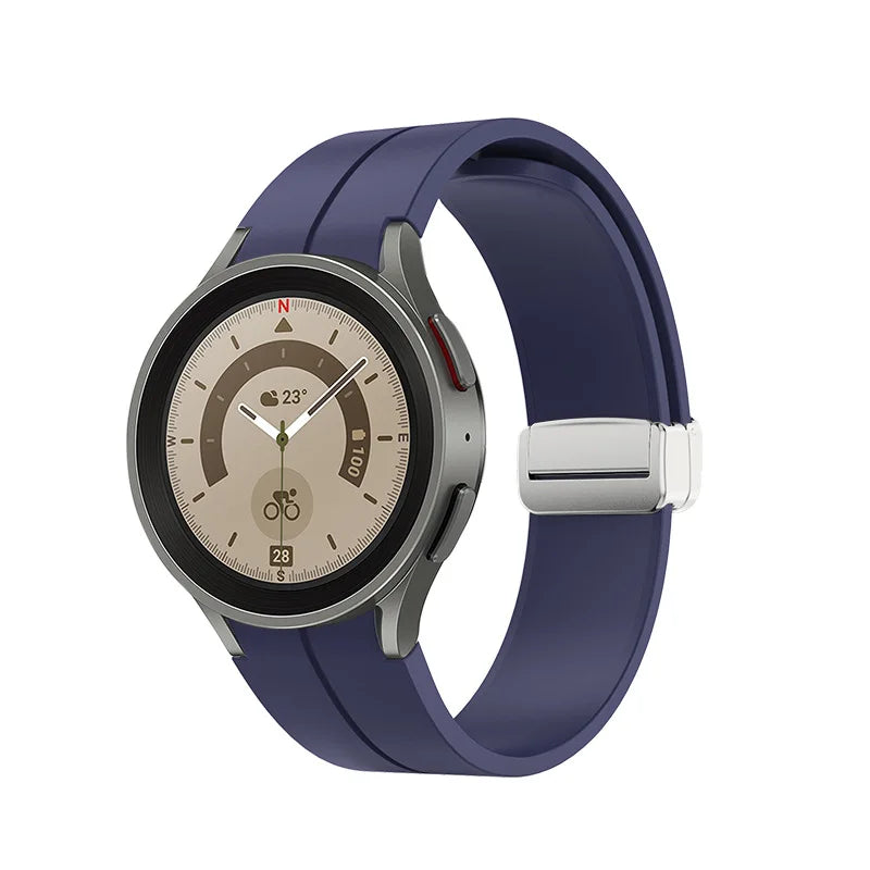 No Gap Soft Silicone Strap For Samsung Galaxy Watch 7 6 5 4 40mm 44mm Breathable Magnetic Wristband Watch 6 4 Classic/5 Pro 45mm