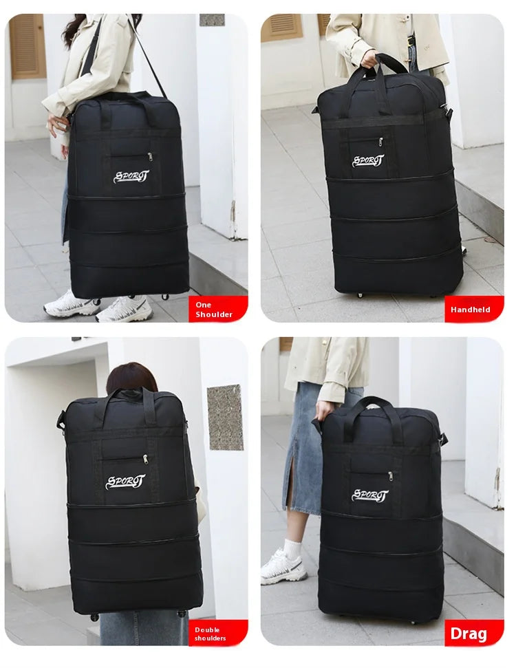 Expanding Traveling Backpack Hiking Folding Travel Women Bags Multi-layer Expansion Travel bag Universal Wheel Moving Bag