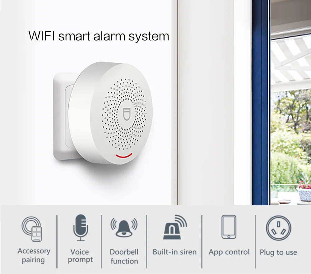 Wifi Tuya Home Alarm System 433MHz Burglar Security Alarm Smart Life App Control Wireless Home Alarm