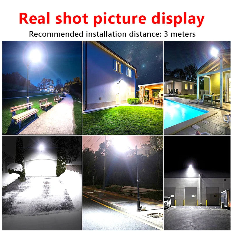 Super Bright 804 LED Solar Lights Outdoor Street Lamp Sunlight 3 modes IPX68 Waterproof Garden Lighting With Smart Motion Sensor
