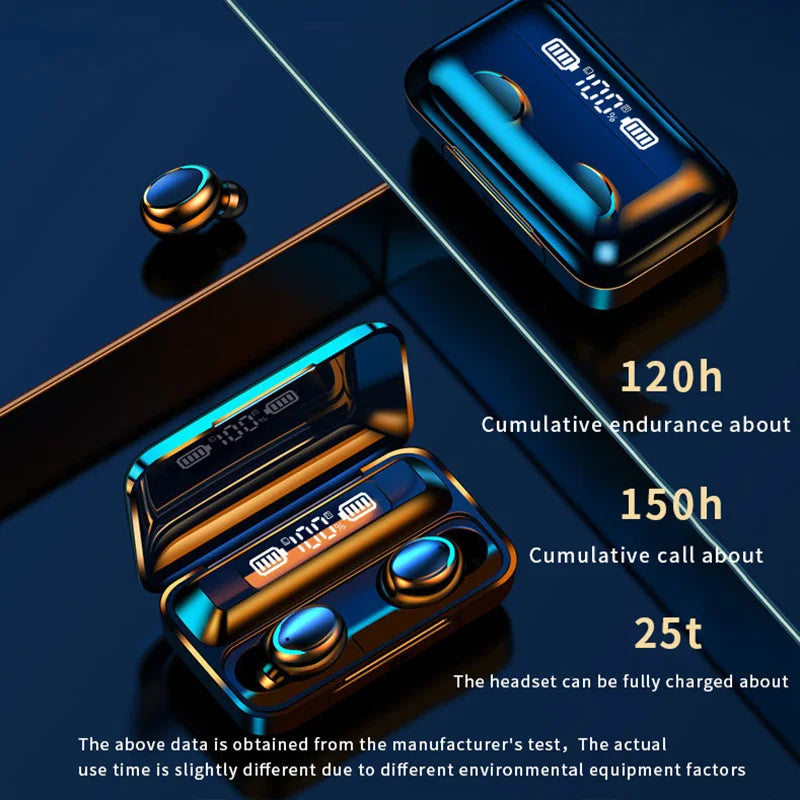 NEW F9 Upgrade TWS Bluetooth Earphones Wireless Headphone 9D Stereo Sports Waterproof Earbuds Headsets With Microphone