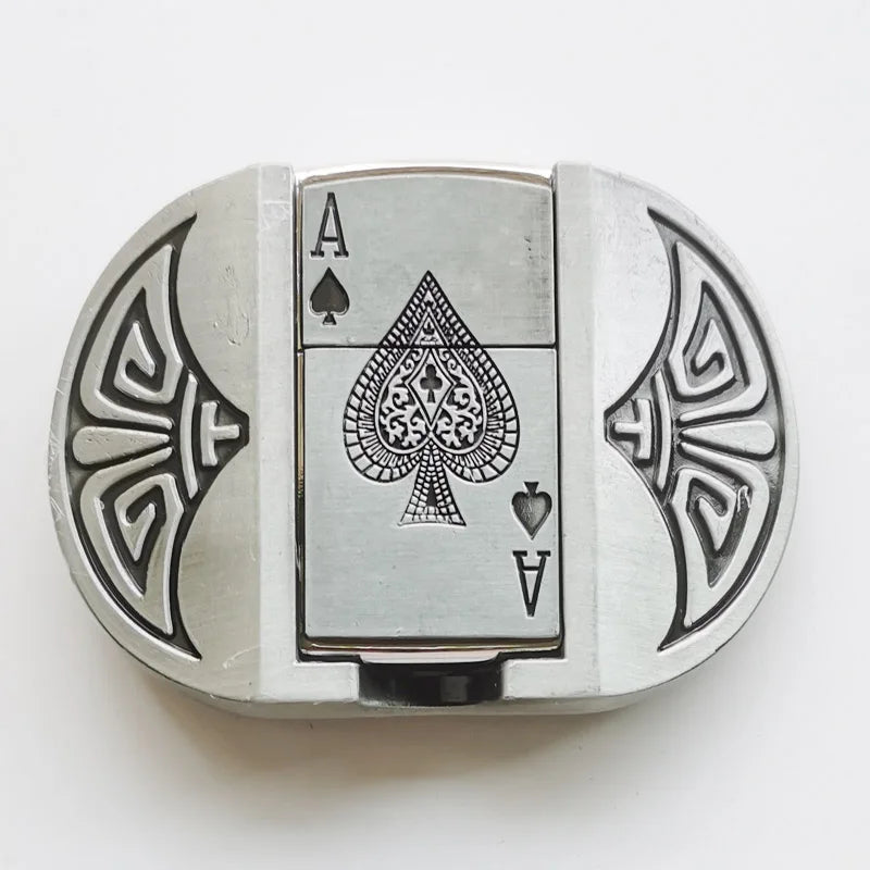 Poker PlayCard series Kerosene Lighter belt buckle, popular in Europe and America