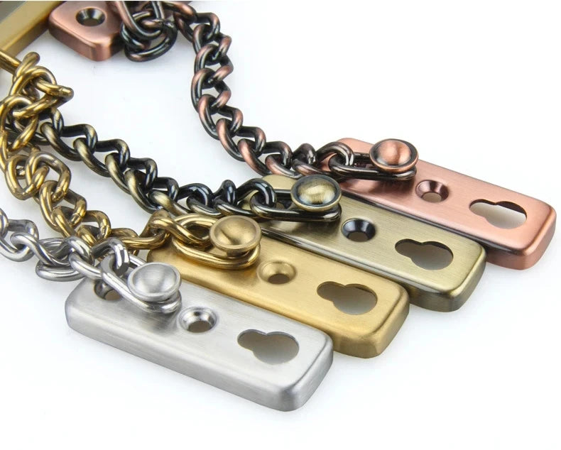 NAIERDI Security Door Sliding Chain Lock Safety Punch Free Stainless Steel Door Chain Lock Anti-theft Door Chain Latch Buckle