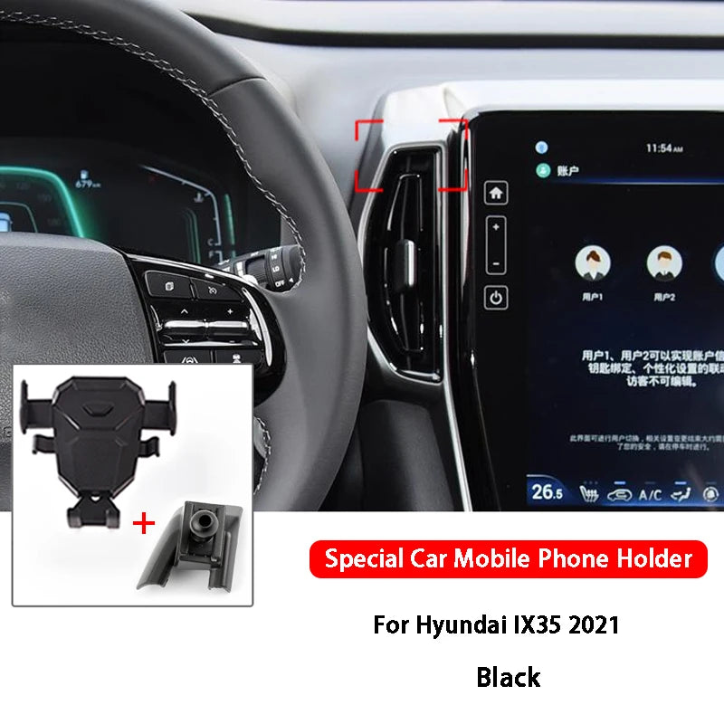Car Mobile Phone Holder Air Vent Outlet Support GPS Stand Navigation Bracket For Hyundai New SantaFe IX25 IX35 Car Accessories