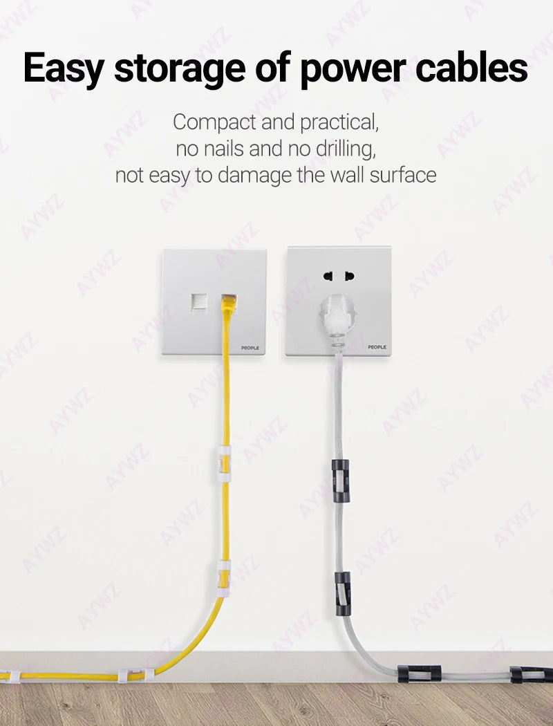 No-punch Cable Manager, Wall Sticker, Traceless Wire Storage, Fixed Self-adhesive Wire Clip, Network Cable Routing Artifact
