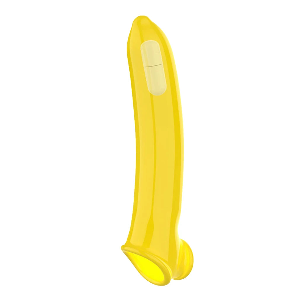 Vibrating Penis Sleeve Extension Condom Dick Glans Enlargement Cock Rings Delay Ejaculation Adult Goods Sex Toys For Men Couples