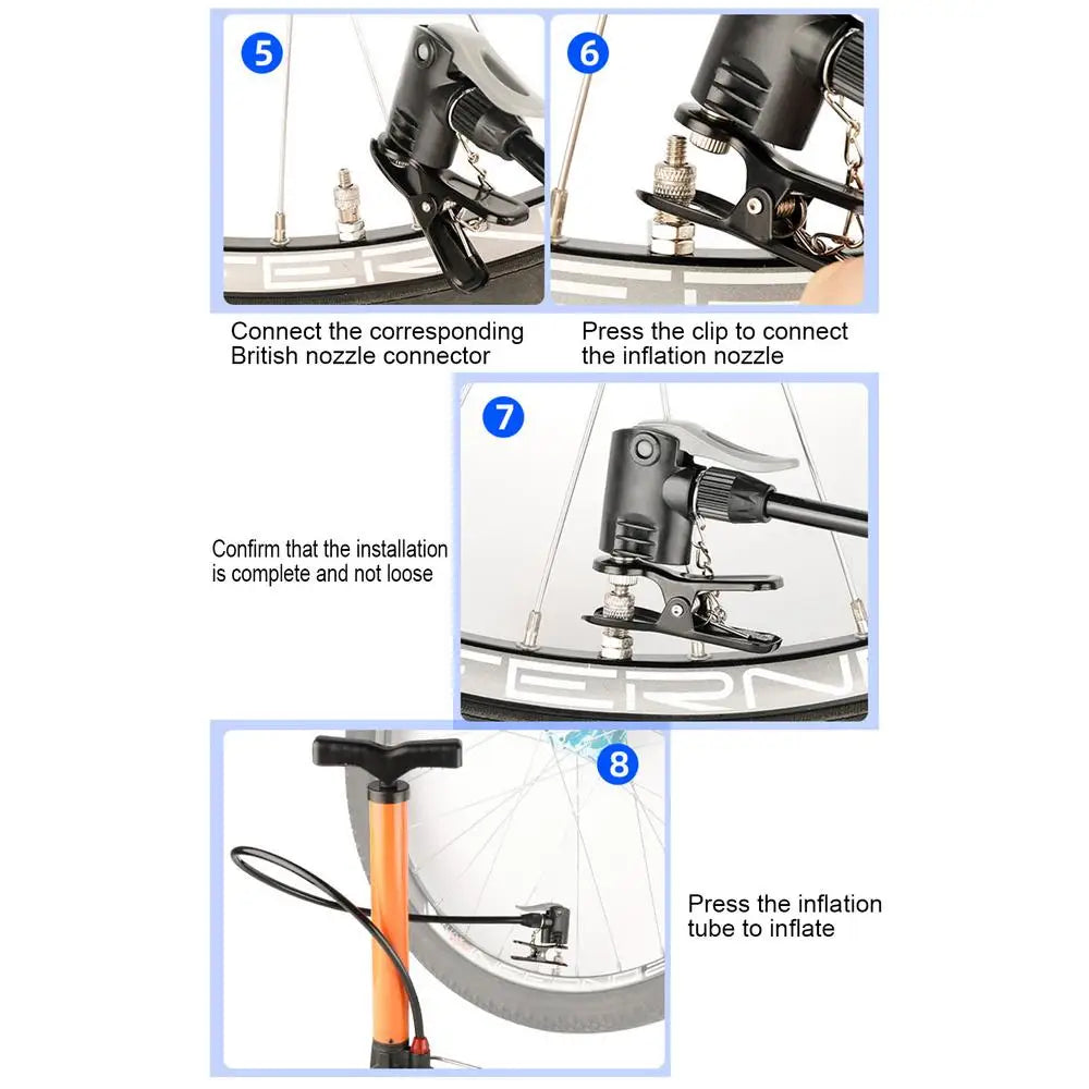 Tire Inflator Nozzle Bike Pump Nozzle Multi-use Connector for Head Bike Pump Head Pump Adapter Bicycle Converter Bike Adapter