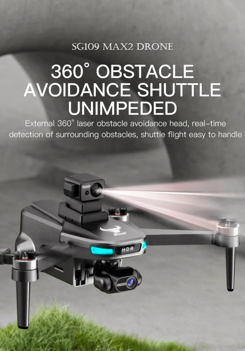 2024 New SG109 MAX2 Professional FPV Drone 8K Camera with 3-Axis Gimbal 4KM Brushless GPS Quadcopter Obstacle Avoidance RC Dron