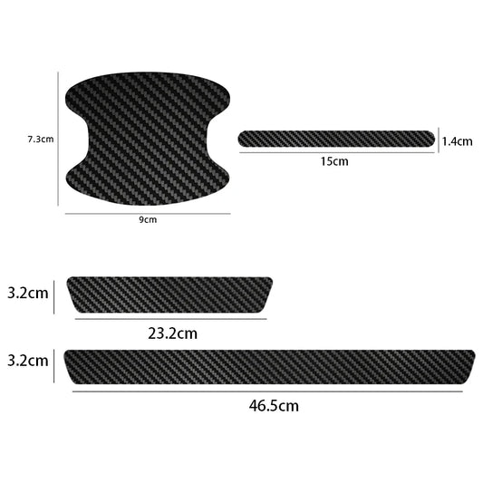 Automotive Threshold Bar with Door Handle Bowl Scratch Protective Sticker For Subaru Impreza Forester Tribeca WRX Outback
