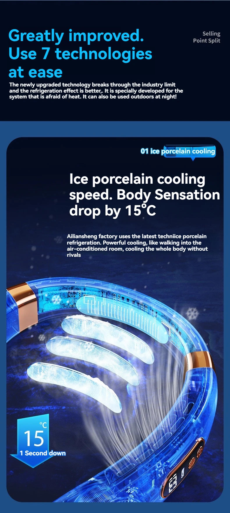 🔥2025 New Portable Halterneck Fan USB Handheld Silent Multi-function Bladeless Mini Electric Fan Cross-border