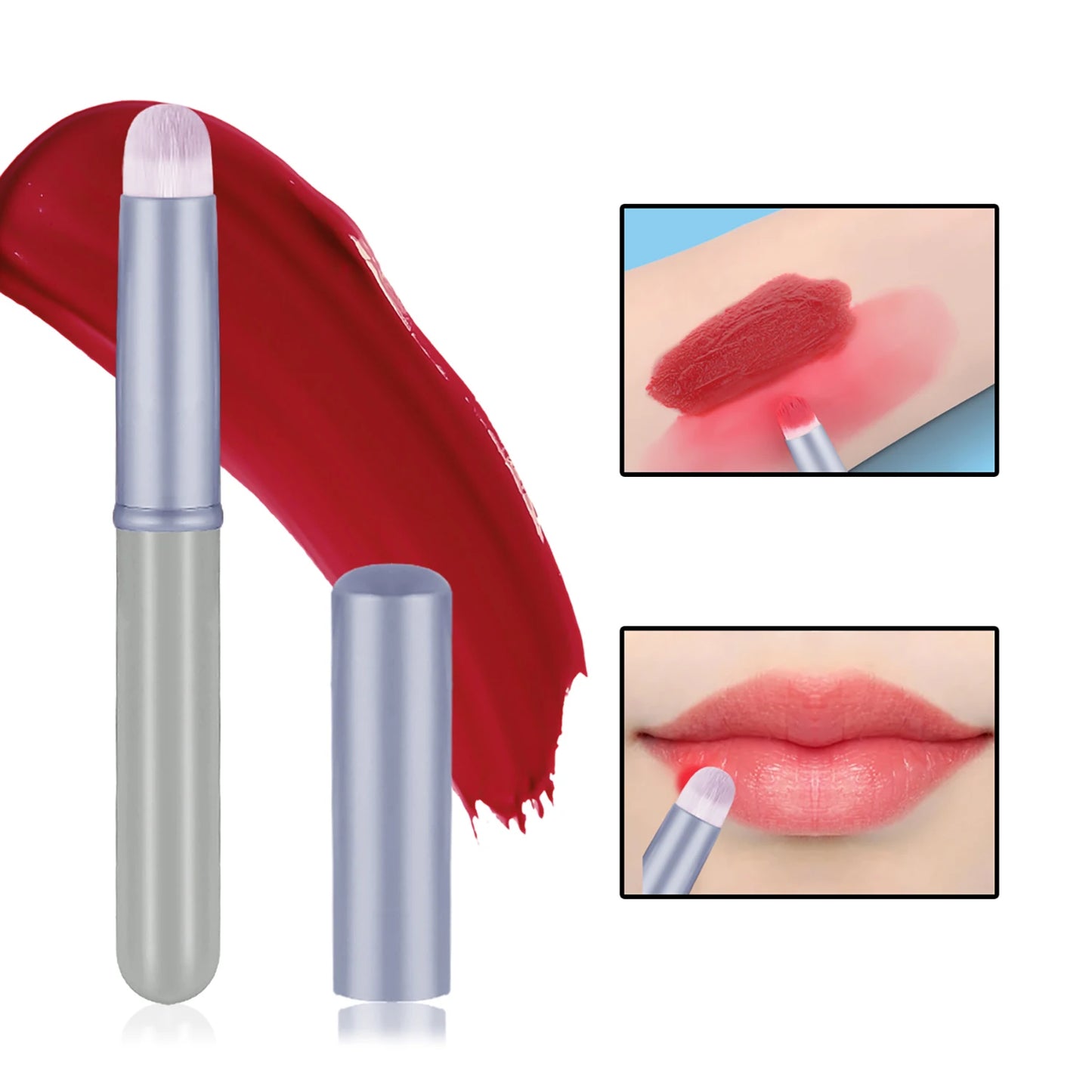 lip brush,1pcs Plastic Neutral Portable Multifunctional Cosmetic Brushes For Making Up Supply