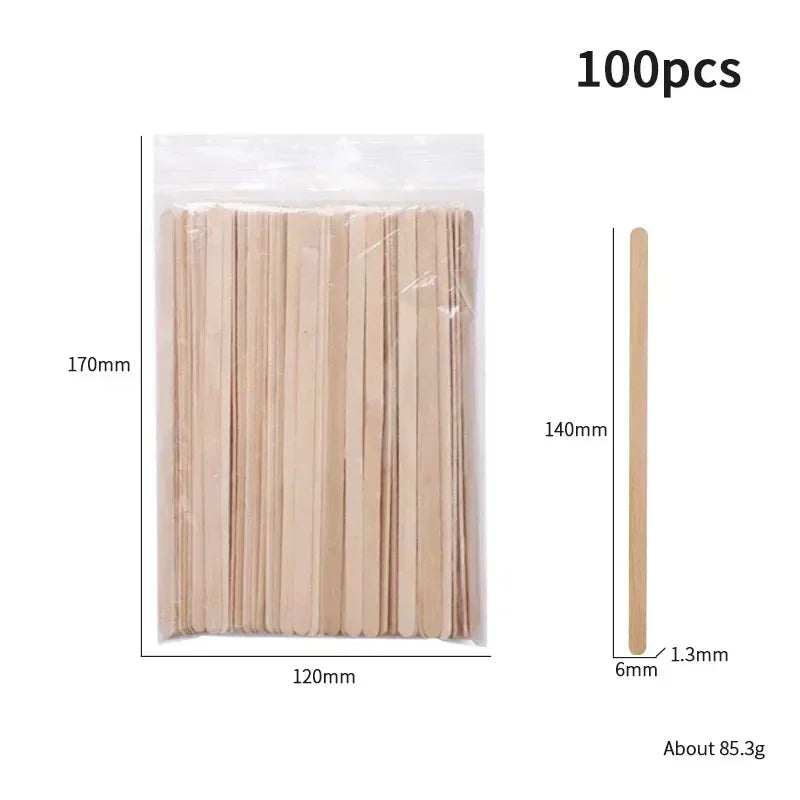 Wooden Waxing Stick Disposable Wax Bean Wiping Wax Tool Disposable Hair Removal Beauty Body Beauty Tool Uñas Nail Charms