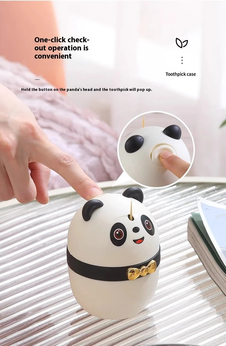 1pc Toothpick Box Household Panda Creative Toothpick Canister Toothpick Jar Toothpick Bucket Floss Box Cotton Swab Storage Box