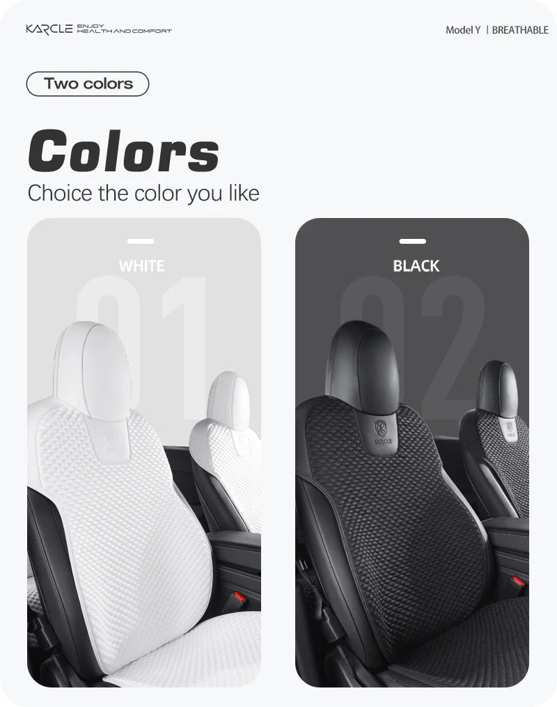For Tesla Model 3 /Y Car Seat Cover For 2020-2025 Tesla Model 3/Y 5-Seat Ice Silk Seat Cushion Summer Breathable Car Accessories