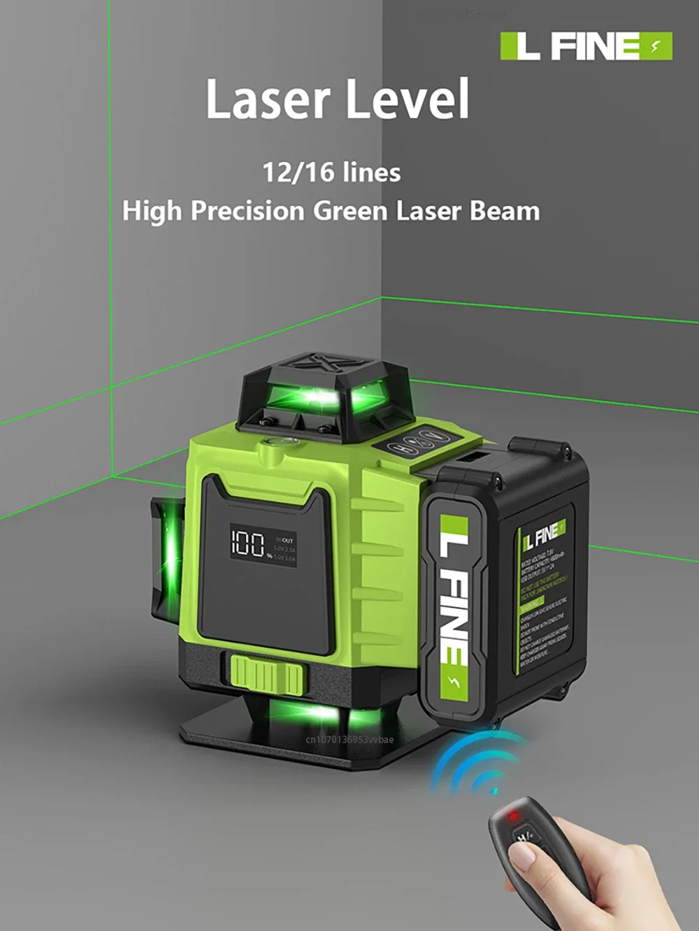 LFINE 3D/4D Laser Level 12/16 Lines Horizontal And Vertical With Remote Control 8 Lines 360°Self-leveling Laser Levels