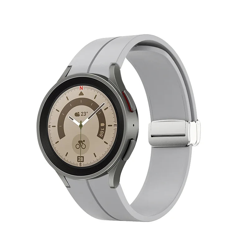No Gap Soft Silicone Strap For Samsung Galaxy Watch 7 6 5 4 40mm 44mm Breathable Magnetic Wristband Watch 6 4 Classic/5 Pro 45mm