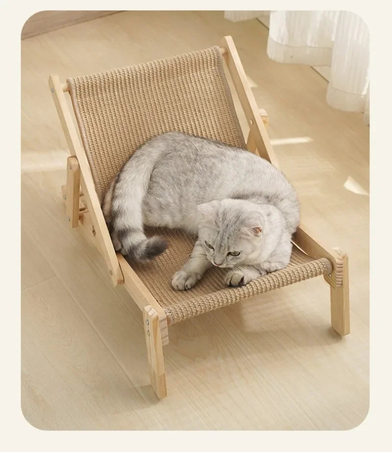 Cat Sisal Lounge Chair Detachable Adjustable Comfortable Beach Chair Lifting Bed Elevated Bed Cat Grab Board Easy To Install