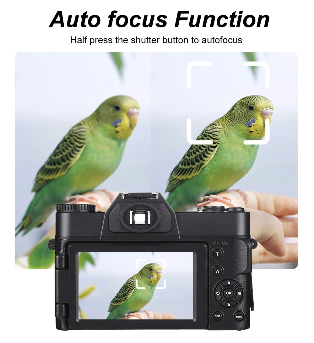 Vintage Digital Camera 16X Digital Zoom 4K WIFI Retro Vlog Recorder YouTube 3.0 "Flip Screen Compact Digital Photography Camera
