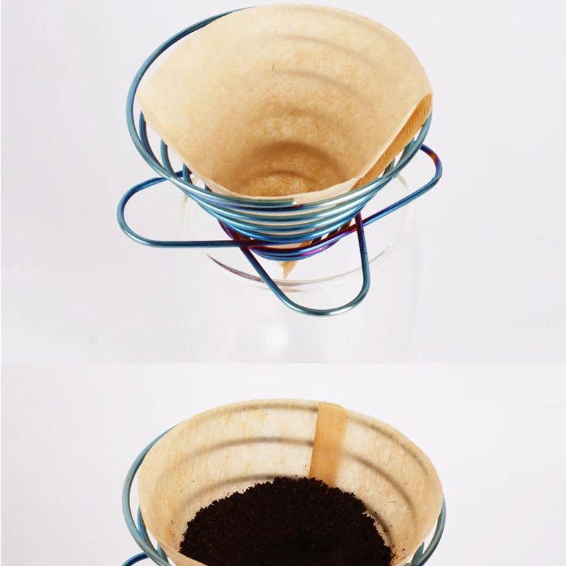Outdoor Camping Foldable Coffee Filter Cup Spring Travel Portable Mini Espresso Maker Dripper Stainless Steel Drop Shipping