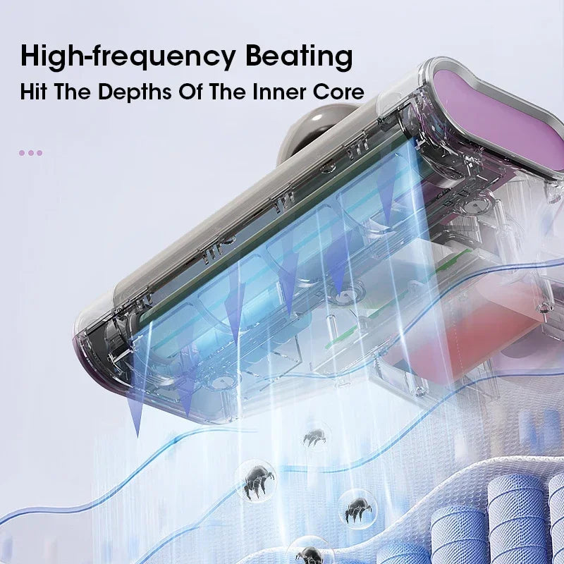 Portable 15Kpa Mite Remover Wireless Handheld Home Ultraviolet Sterilization Powerful Suction Vacuum Cleaner for Sofa Mattresses