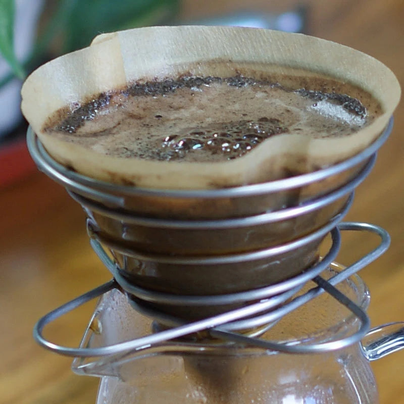 Outdoor Camping Foldable Coffee Filter Cup Spring Travel Portable Mini Espresso Maker Dripper Stainless Steel Drop Shipping