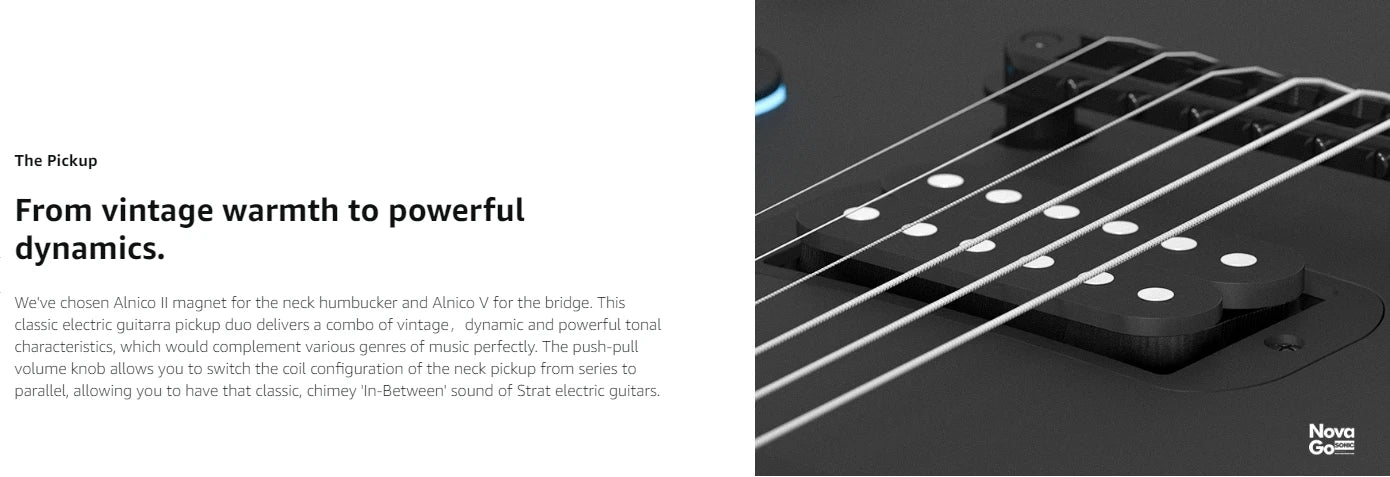 Enya Electric Guitar Nova Go Sonic Smart Electric Carbon Fiber Guitarra with Wireless Speaker, Onboard Presets, Charging Cable