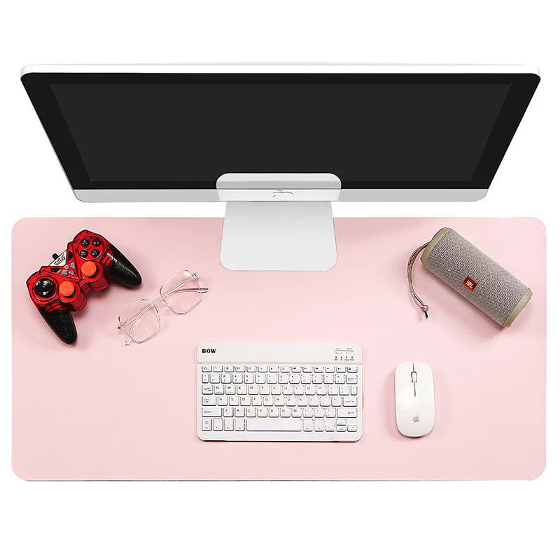 1pc Large Size Office Desk Protector Mat 23.62x11.81in PU Leather Waterproof MousePad Desktop Keyboard Desk Pad Gaming Mousepad
