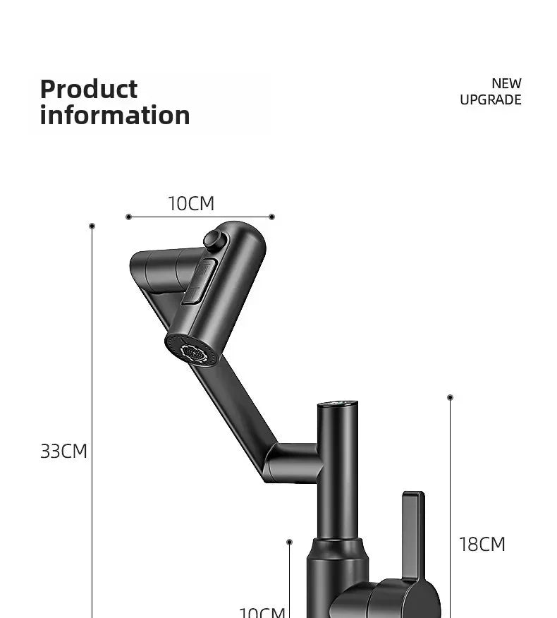 Universal Rotation Kitchen Faucet Bathroom Faucets Multifunctional Washbasin Mechanical Arm Digital Display Hot and Cold Tap