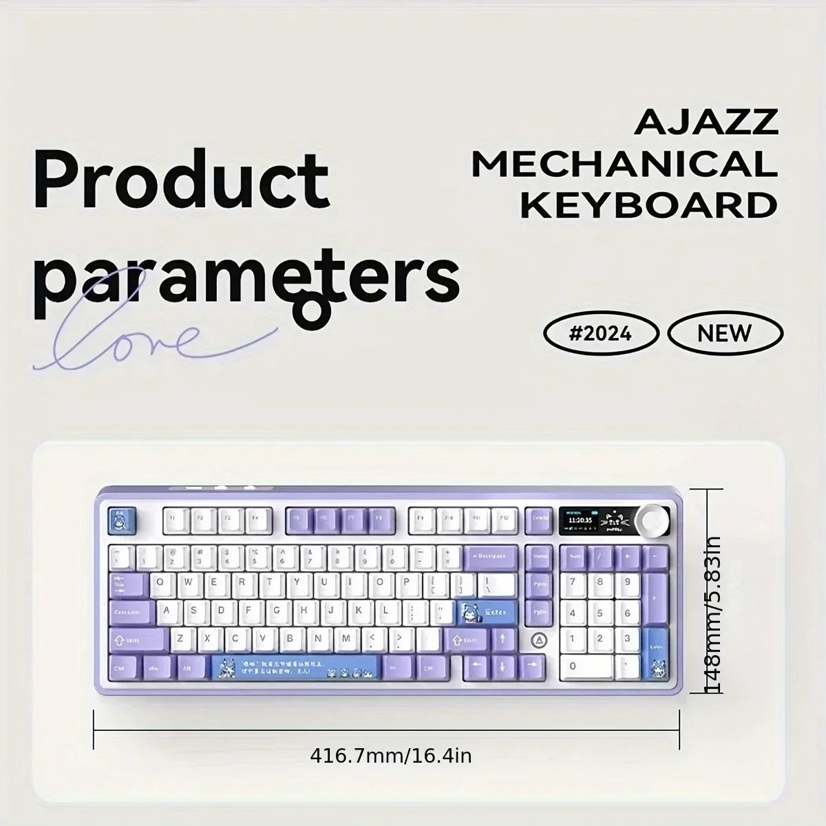 Ajazz AK980 Gaming Mechanical Keyboard Three Mode PBT Gasket Hot Swap RGB Wired Bluetooth Wireless Keyboard Game Accessories