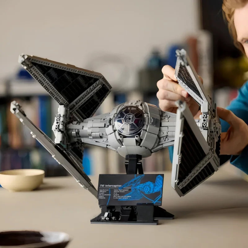 New Spaceship TIE 1931Pcs Interceptors Bricks Model Sets Building Blocks Modified from Imperial Fighters Assembly MOC Toys Gifts
