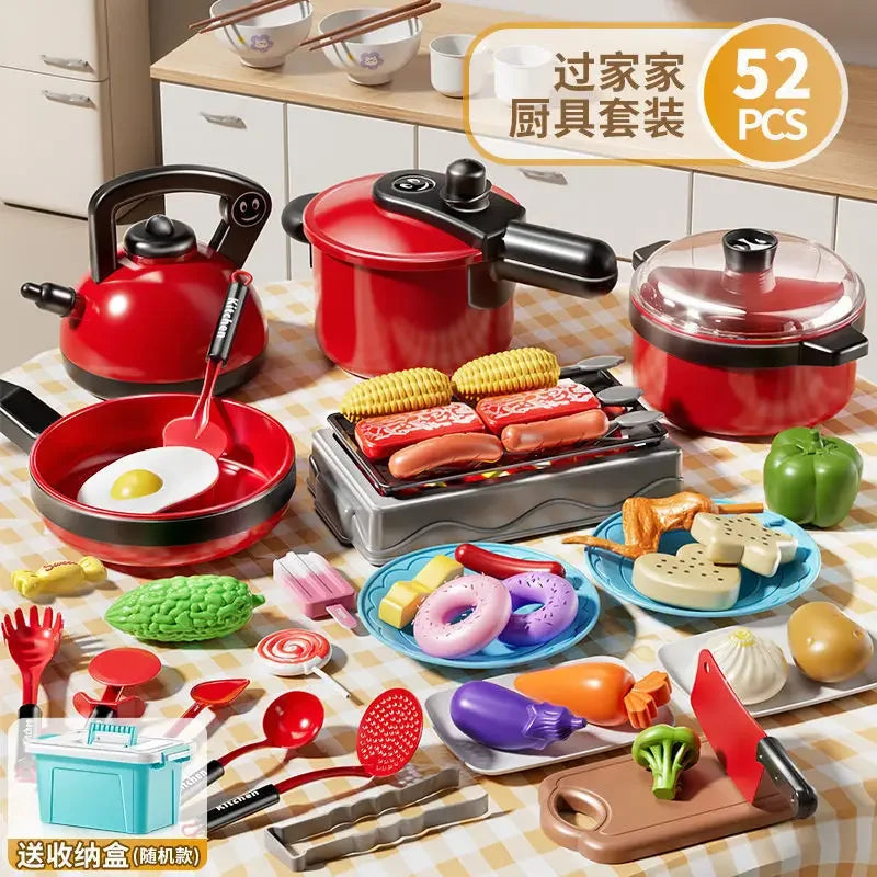 Kitchen Toys Set For Kids Girl Cooking Baby Cutting Fruit Cooking Kitchen Utensils Children's Simulation Education Pretend Play