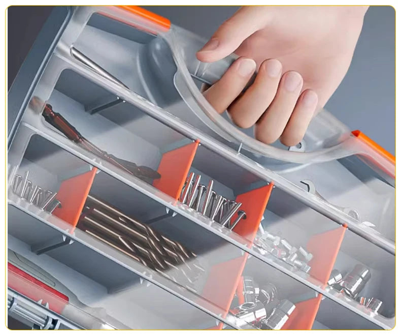 2-24 Grids Screw Organizer Container Box Plastic Transparent Compartment Adjustable Storage Box For Jewelry Button Hardware Tool