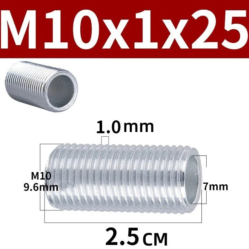 Lamp Tooth Tube Metal M10 Hollow Threaded Tube Galvanized Led Lamp Head Link Fixed Base Support Rod Lighting Accessories Screws