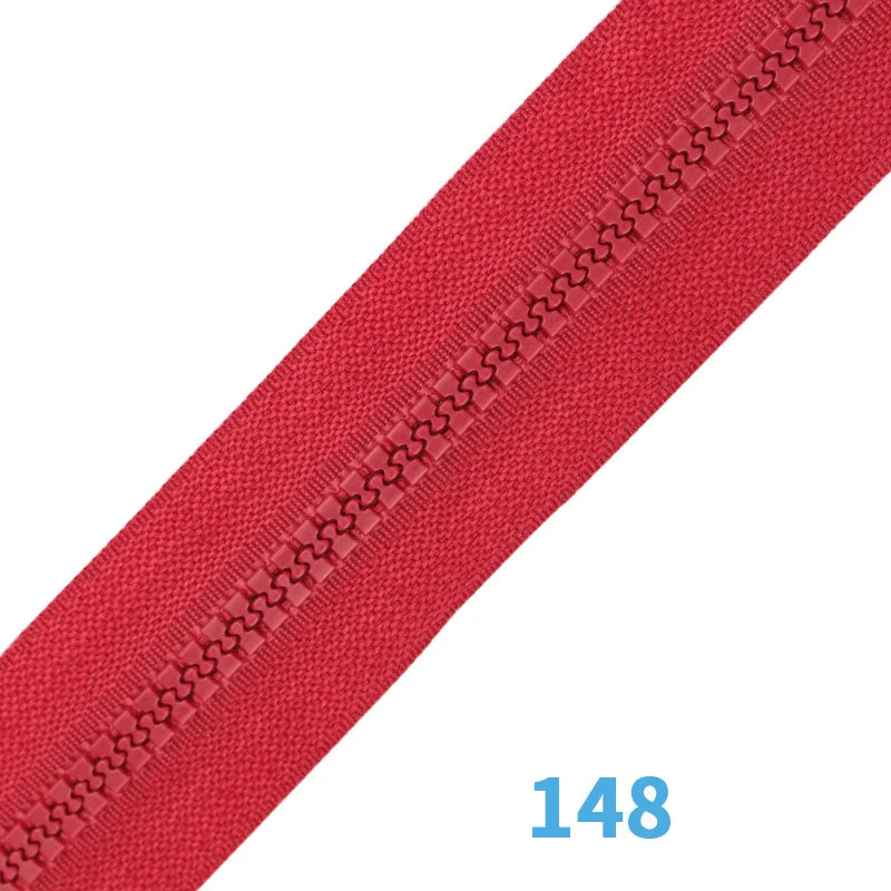 (10pcs)5# resin 60CM zipper clothing color single head open tail long down jacket cotton clothes glue teeth