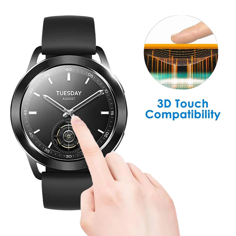 1-6Pcs Glass for Xiaomi Mi Watch S3 Smartwatch Screen Protectors Anti-scratch Tempered Glass Protective Film for Xiaomi Watch S3
