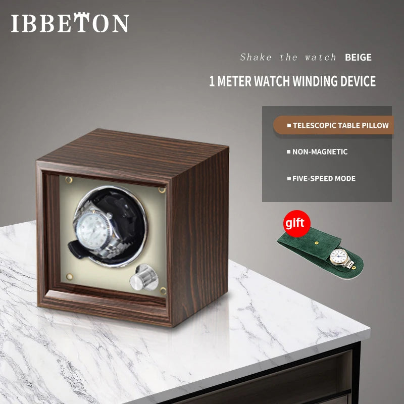 IBBETON Luxury Wood Watch Winder High-End 2 4 6 Slots Automatic Watches Box With Mabuchi Mute Motor Watch Cabinet Clock Storage