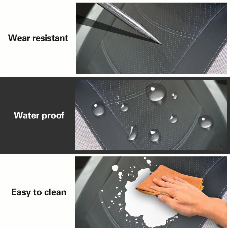 AUTOPLUS Universal Car Seat Covers Artificial Leather Bright Sheet With 3 Zipper Car Accessories Interior Seat Cushion Protector