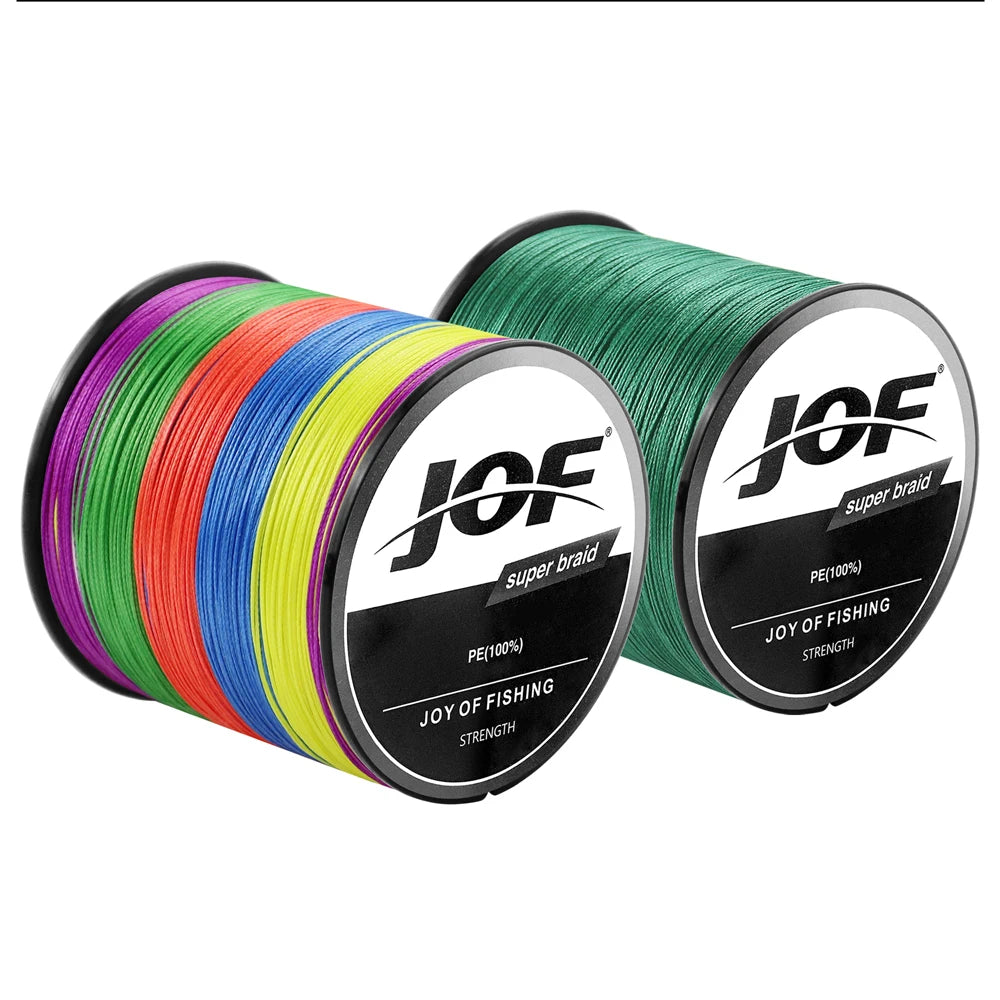 JOF X12 Braided Fishing Line 1000M 500M 300M 12 Strands MultiColor Multifilament Saltwater PE Line 33 42 55 65 90 103 150LB