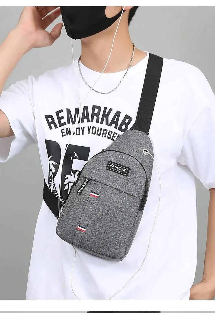 New Men Shoulder Bags Chest Bag Multifuncional Crossbody Bags Travel Sling Bag Men's Chest Bag Cross Body Chest Bag for Men Bag