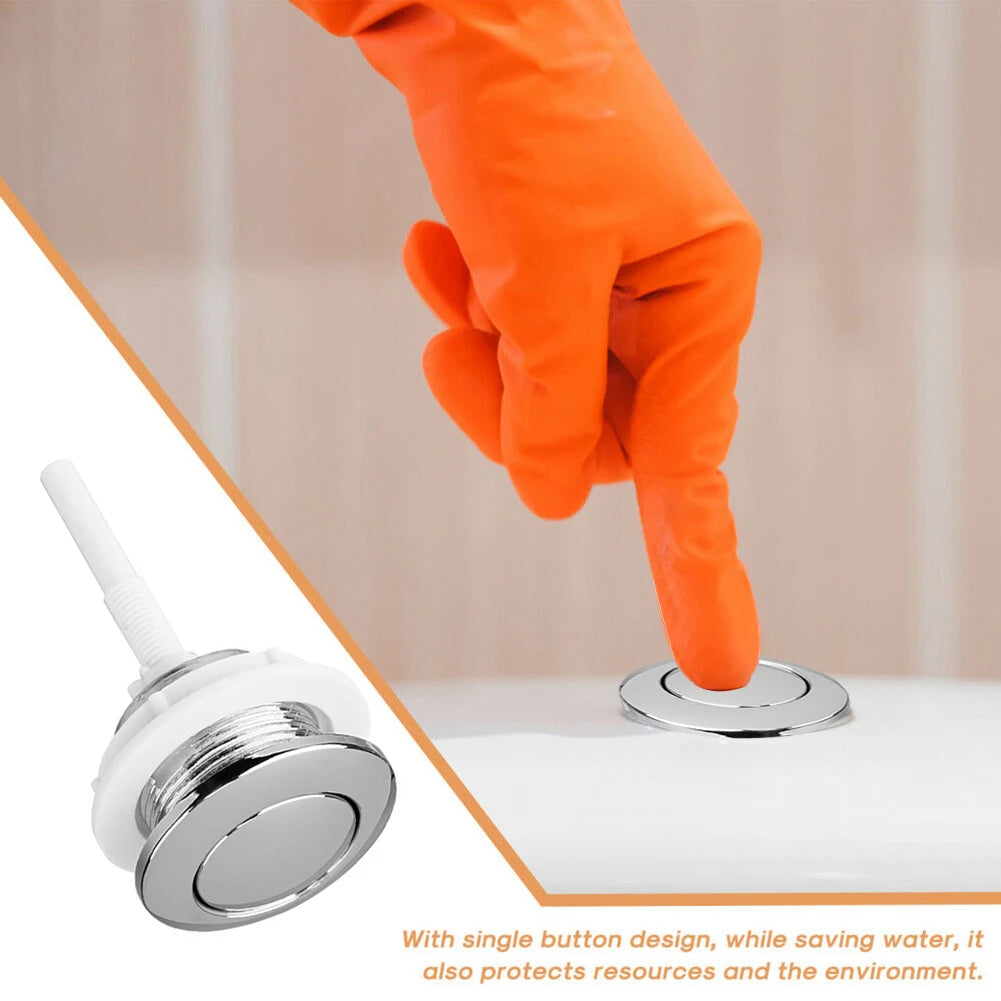 1pc 10.5cm Toilet Tank Round Stem Button ABS Single Flush Water Saving Toilet Button For Home Bathroom Hotel Public Places