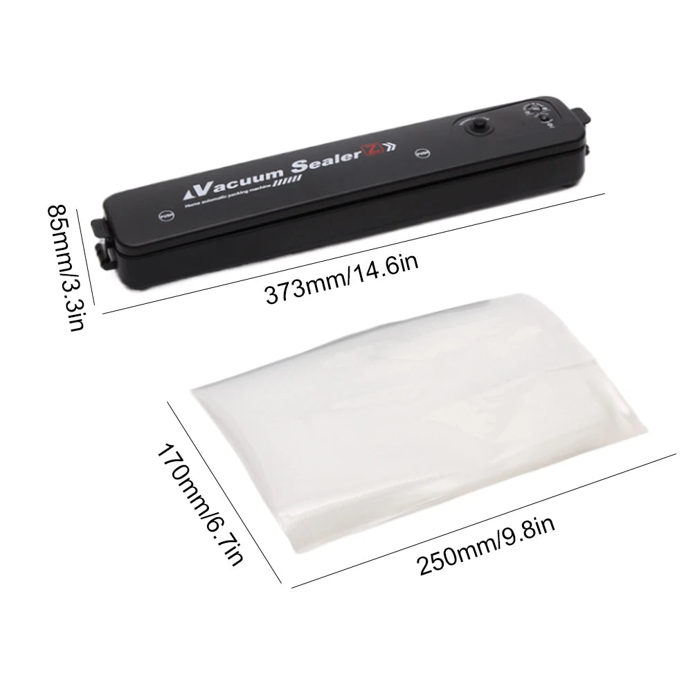 220V/110V Vacuum Sealer Packaging Machine with Free 10pcs Vacuum Bags Household Black Food Vacuum Sealer