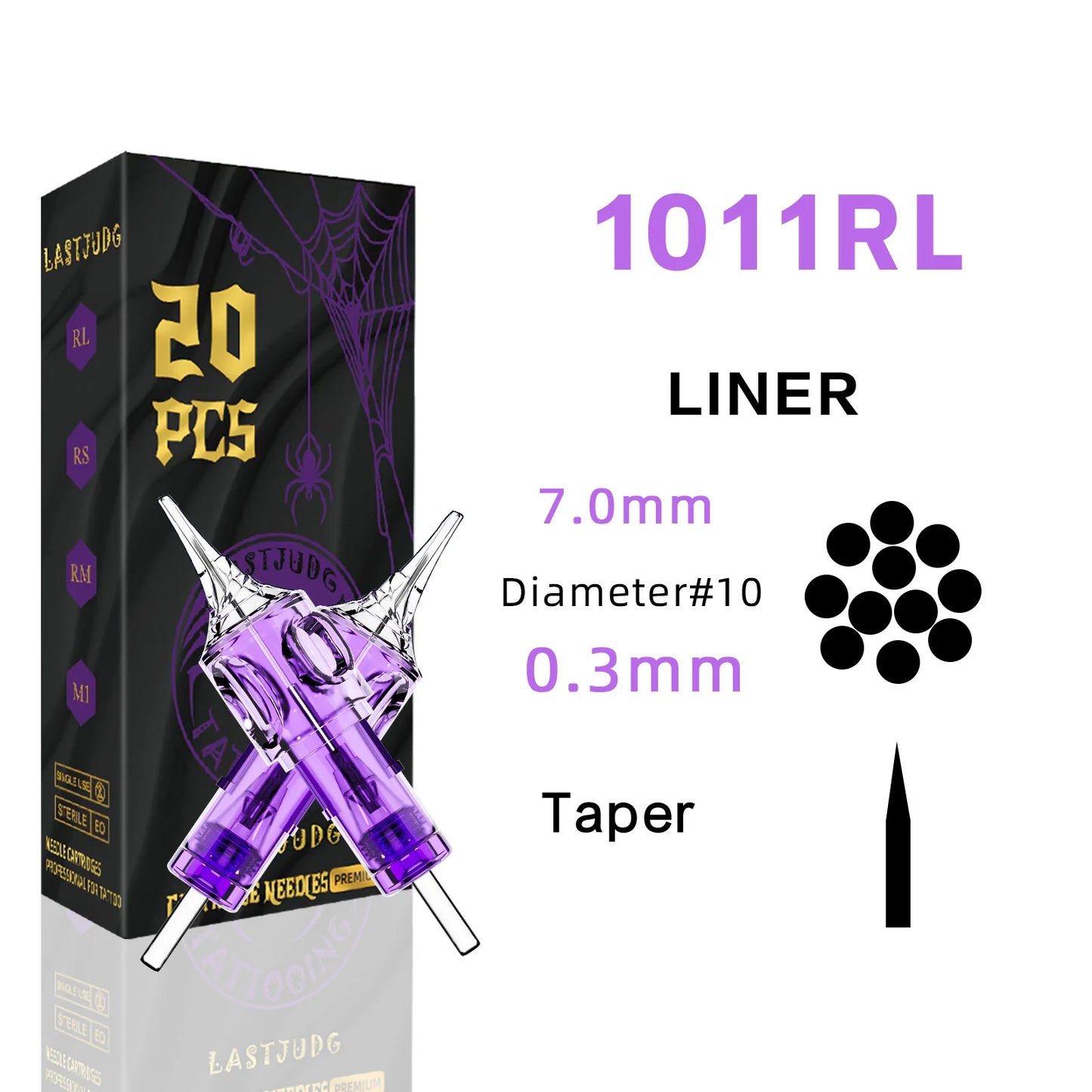 LASTJUDG Tattoo Needles 20PCS Disposable Tattoo Needles RL RS M1 RM Permanent Makeup Tattoo Cartridge Needle For Tattoo Pen