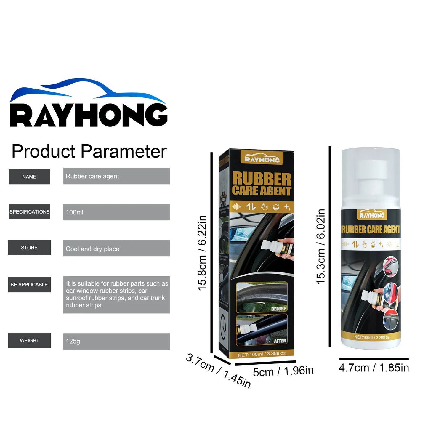 100ml Car Rubber Curing Agent Rubber Renovator Care Spray Liquid Wax Polish Care Agent Car Cleaner Maintenance Supplies