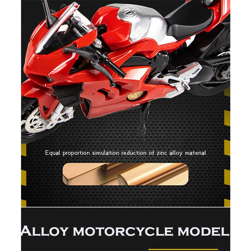 V4S motorcycle 1:12 simulation alloy locomotive model finished men's living room metal car ornament figure